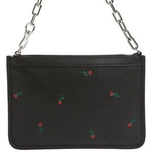 ALEXANDER WANG Attica Pouch Black Leather Roses